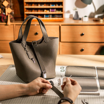 Hand Made Soft Leather Bucket Style Handbag