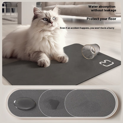 Minimalist Pet Feeding Mat Repeated Washing Water-absorbing Non-slip Mat