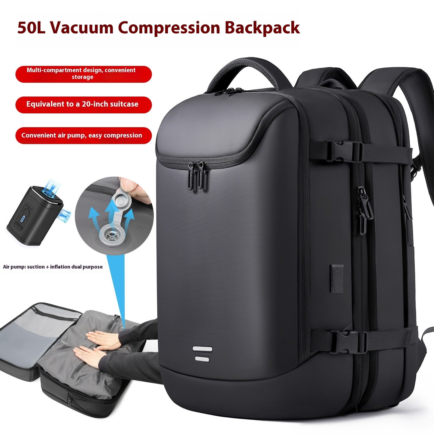 Vacuum Compression Backpack Multifunctional