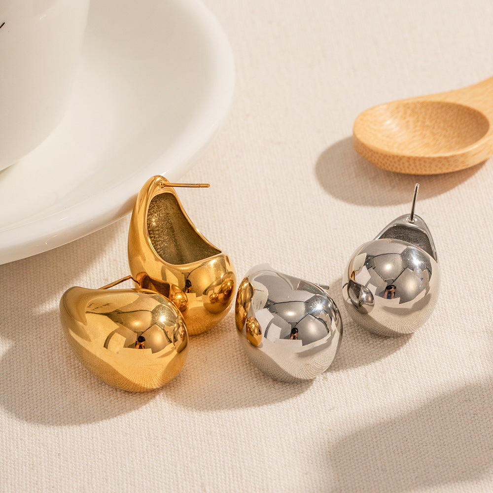 Simple 18K Gold Plated Women's Fashion Teardrop Water Drop Earrings