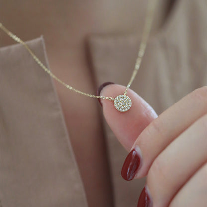 Silver Plated 18K Gold Romantic Inlaid Necklace