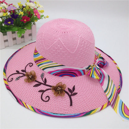 Women's Big Brim Hat Knitted Shade