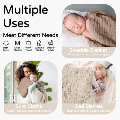 Hooded Baby Towels For Newborn Muslin Cotton