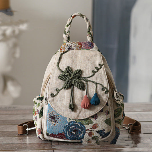 Hand-woven Shoulder Vertical Lightweight Canvas Small Bag