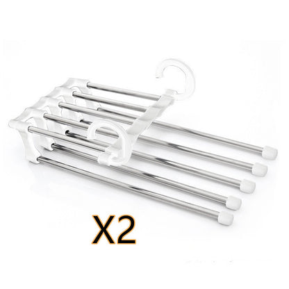 5 In 1 Wardrobe Multi-functional Pants Hangers Stainless Steel
