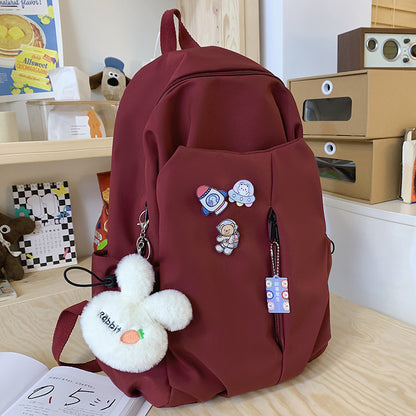 New Simple Solid Color Backpack