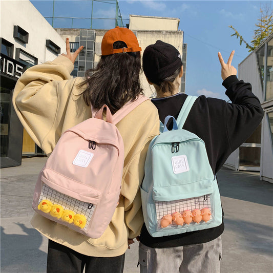 Cute little yellow duck transparent backpack