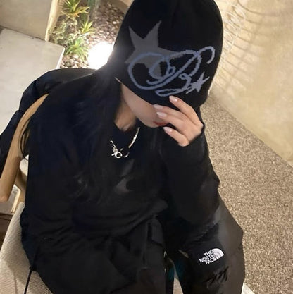 Rockstar Jacquard Knitted Beanie