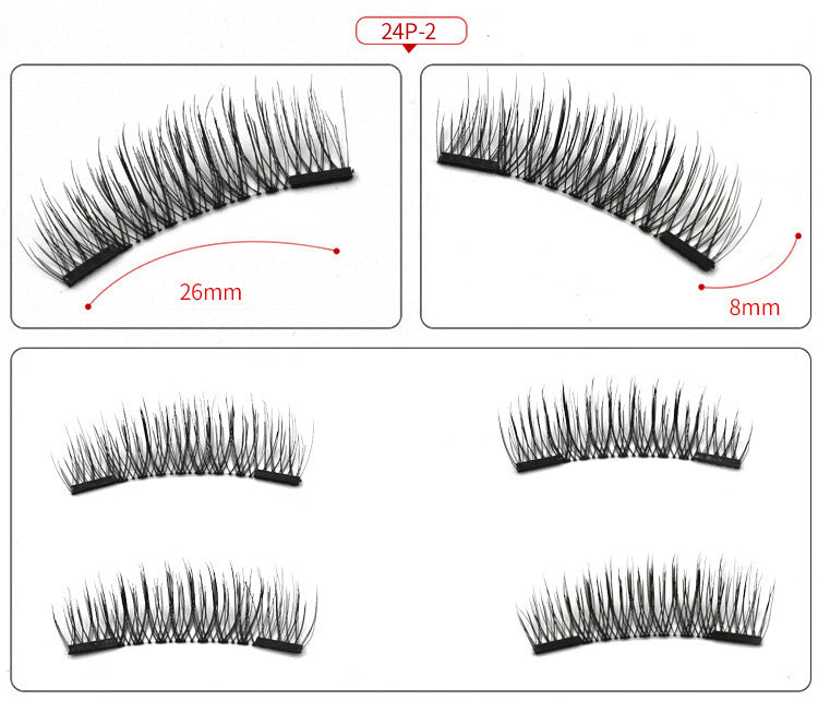 Double magnetic 8-piece magnetic false eyelash set