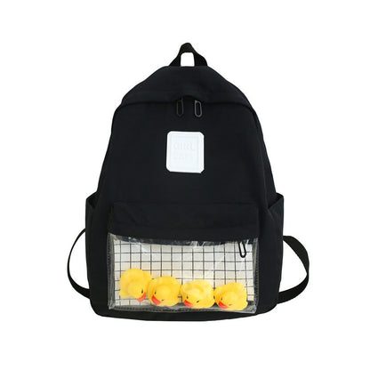 Cute little yellow duck transparent backpack