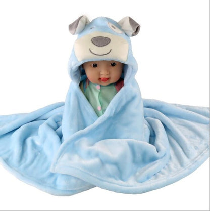 Baby fleece Cartoon Style bath hooded towel