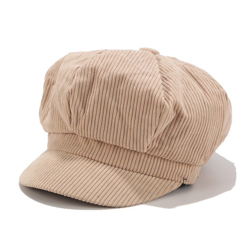 Pure Color Corduroy Women's Trendy Wild Literary Hat
