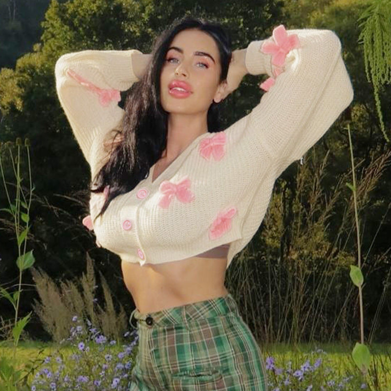 ROMWE KAWAI 3D BOW CARDIGEN