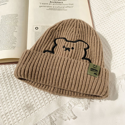 Women's Bear Pattern Knit Jacquard Beanie
