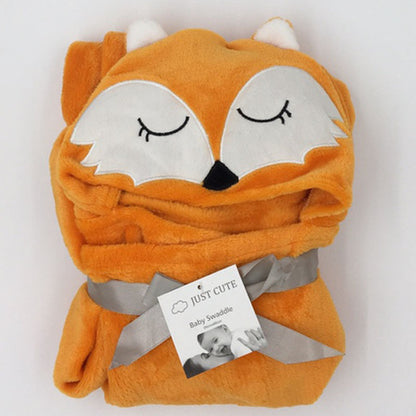 Baby fleece Cartoon Style bath hooded towel