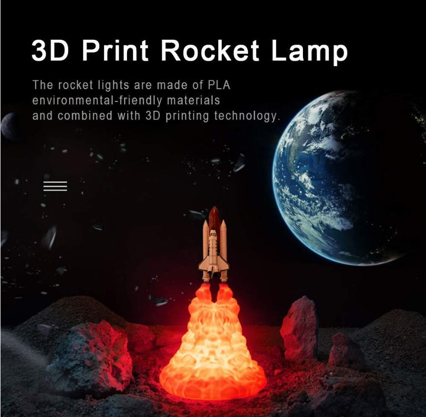 Nasa 3D Print Rocket Space Shuttle Lamp