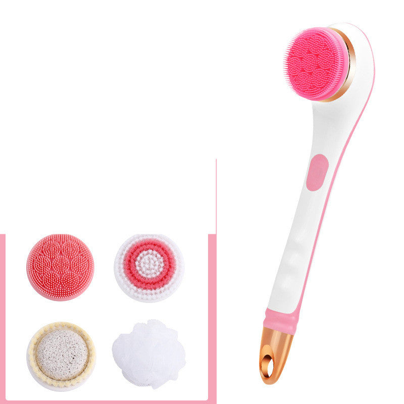Electric Bath Brush Silicone Back Scrubber USB Rechargeable 2 Speeds Rotating Shower Brush