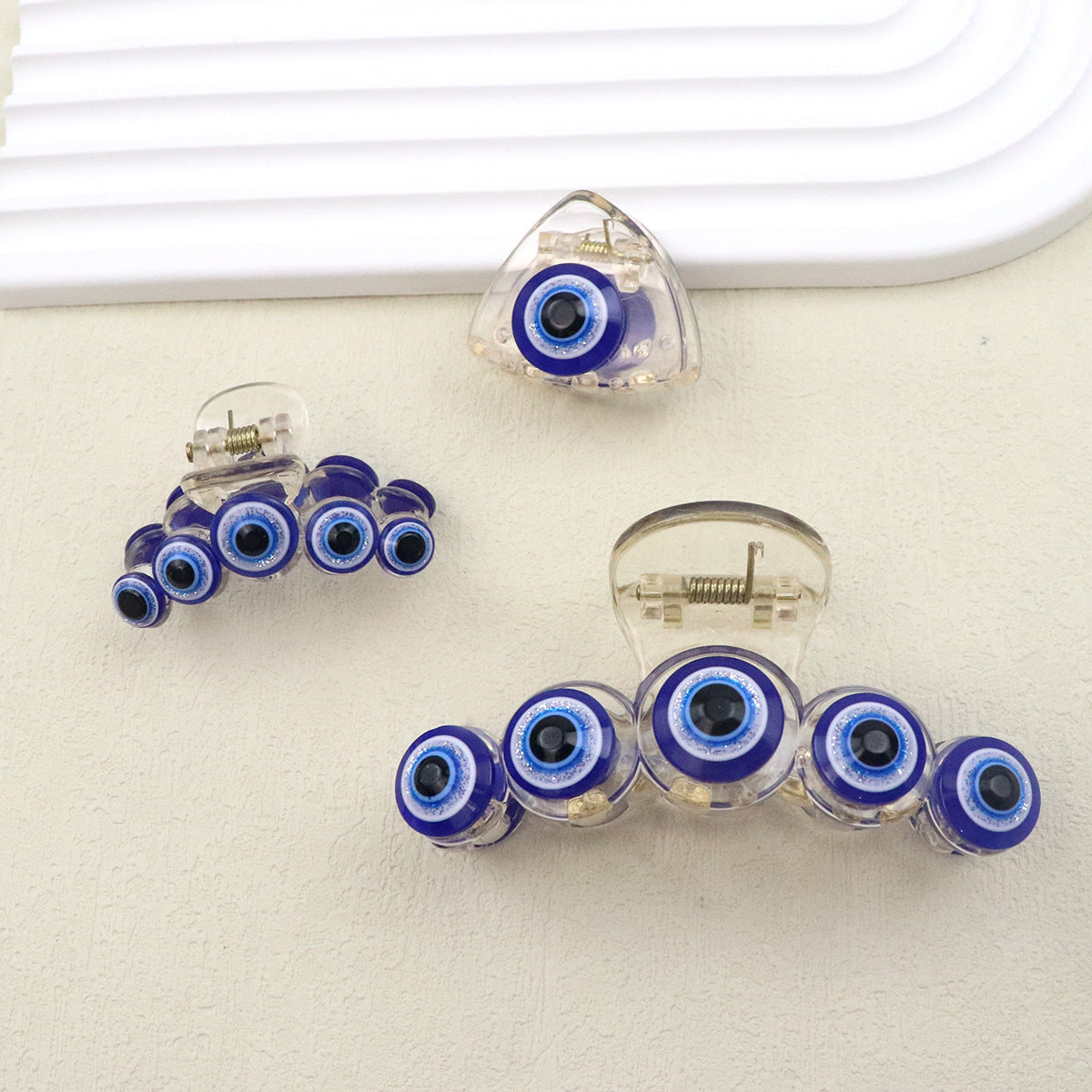 Blue Devil's Eye Hair Claw Headdress