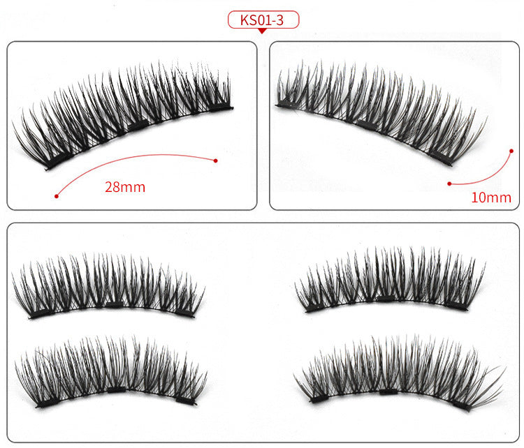 Double magnetic 8-piece magnetic false eyelash set