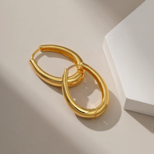 18K Gold Geometric Round Atmospheric Ear Buckles