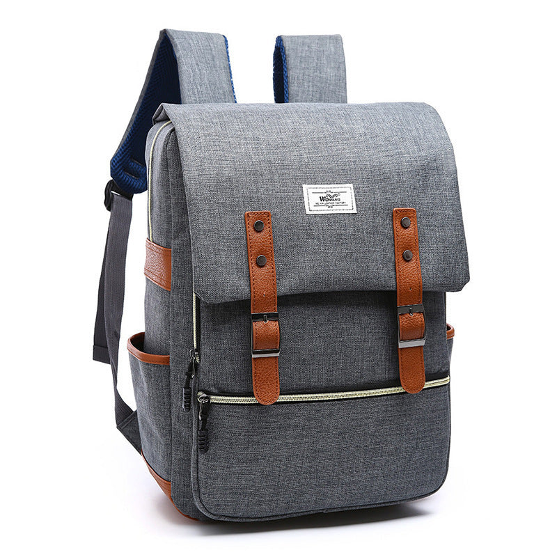 Vintage men women canvas backpack laptop backpack with USB charging fashion travel