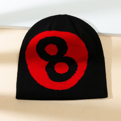 Warm All-matching Simple Number 8 Slipover Woolen Cap