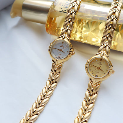 Retro Minority Round placer Gold Bracelet Women's All-match Small Watch