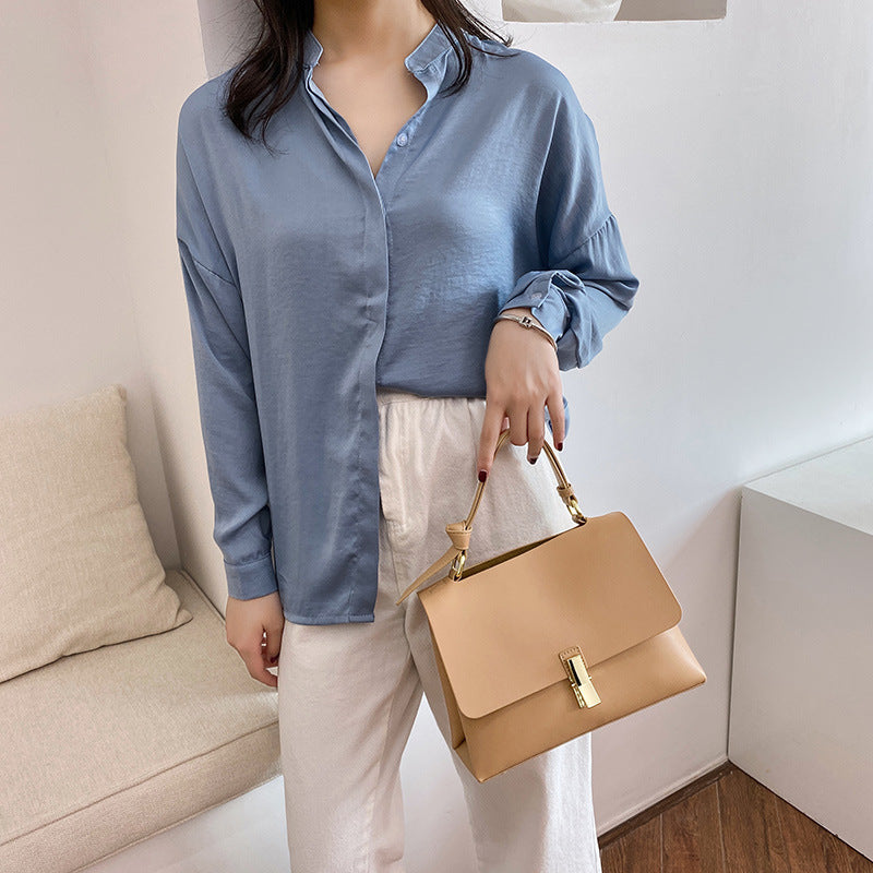 Women's leather shoulder messenger bag