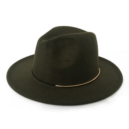 Women's Trendy Hats Gold Buckle Jazz Hat