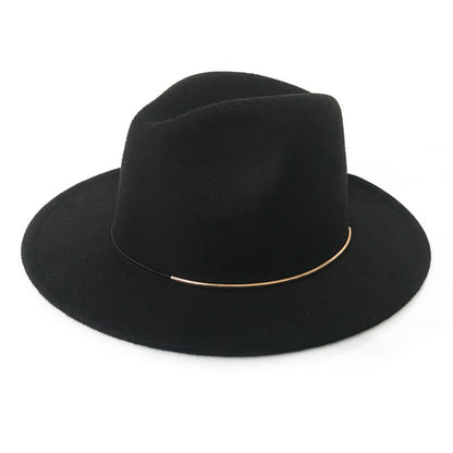 Women's Trendy Hats Gold Buckle Jazz Hat