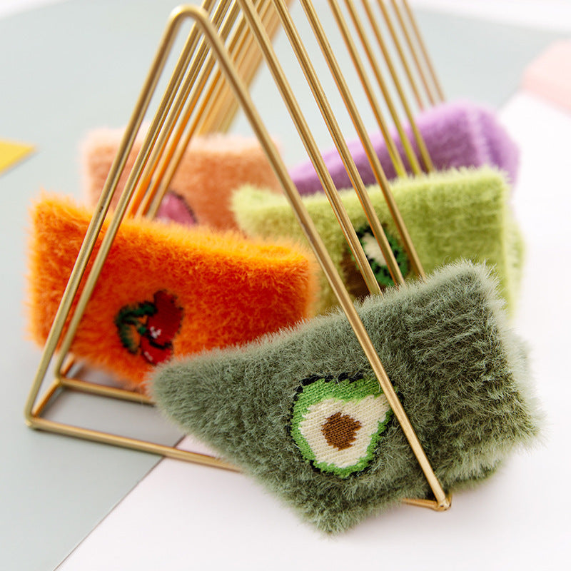 Japanese Plus Coral Velvet Fruit Colour Sock