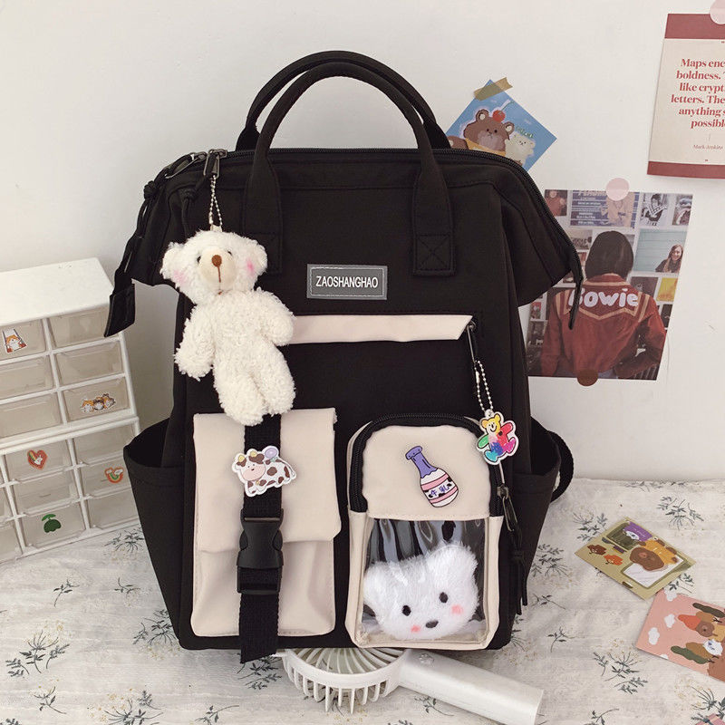 Preppy Purple Women Waterproof Candy Colors Backpack