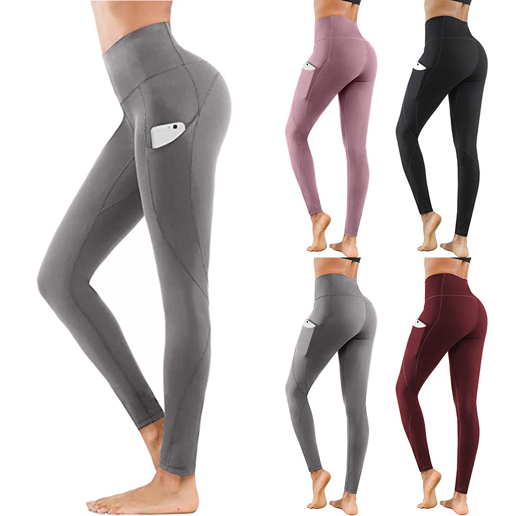 Women Running Fitness Solid Yoga Pants