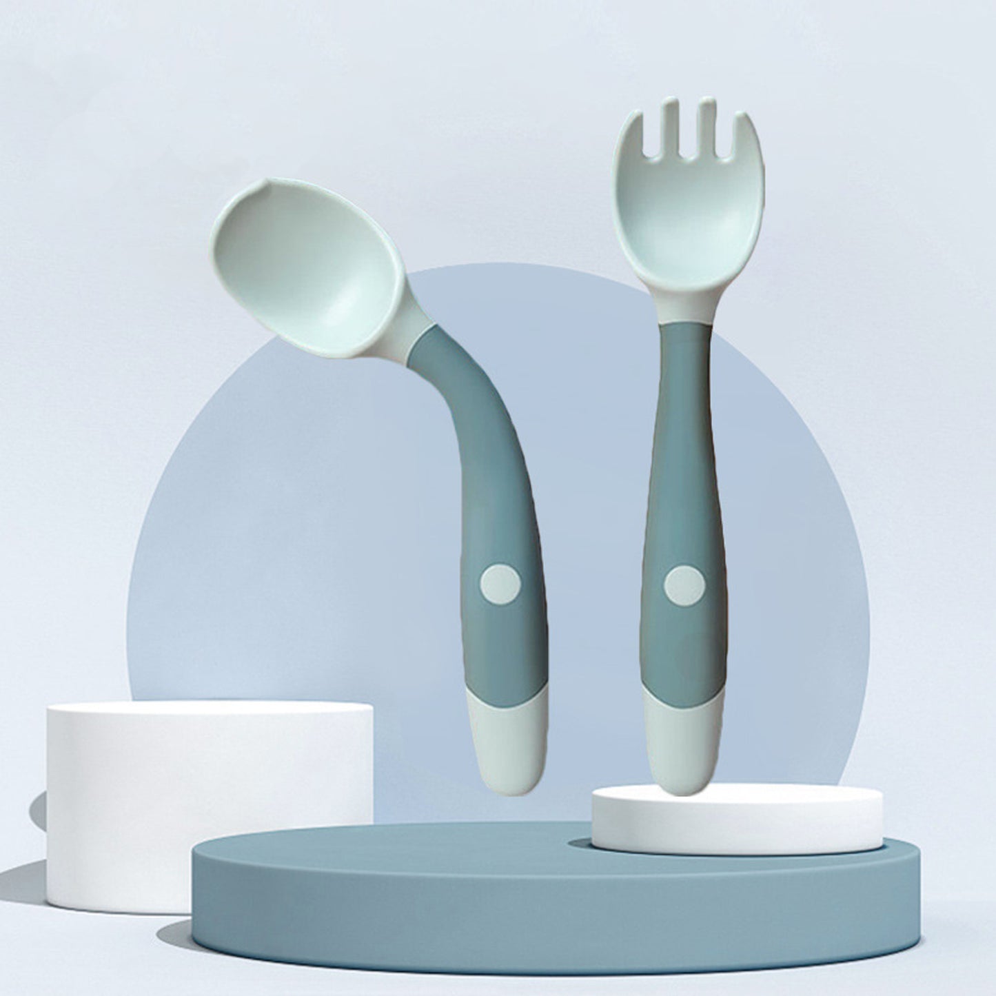 Silicone Spoon for Baby Utensils Set Auxiliary Food Toddler Learn To Eat