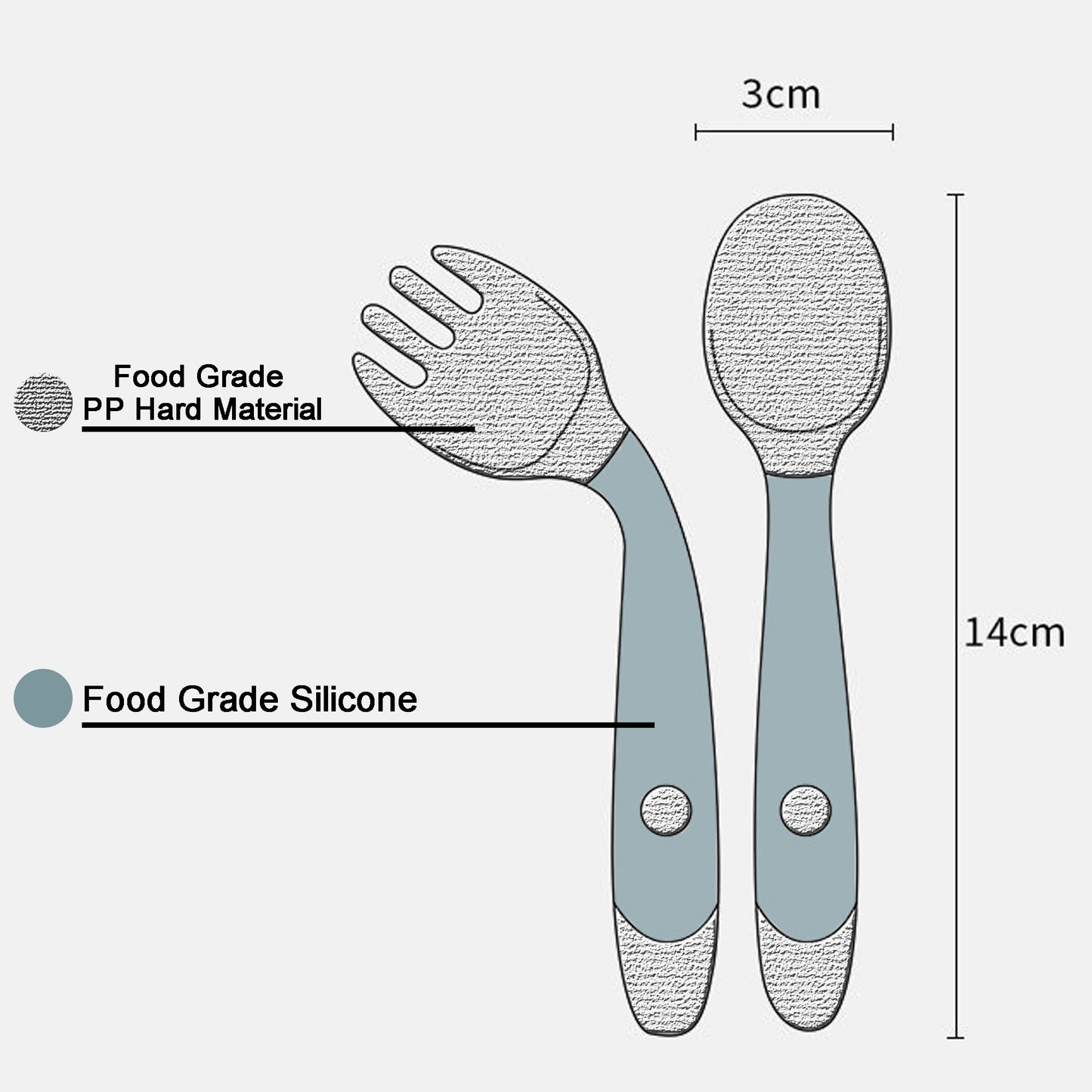 Silicone Spoon for Baby Utensils Set Auxiliary Food Toddler Learn To Eat