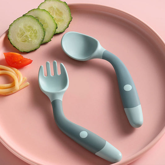 Silicone Spoon for Baby Utensils Set Auxiliary Food Toddler Learn To Eat