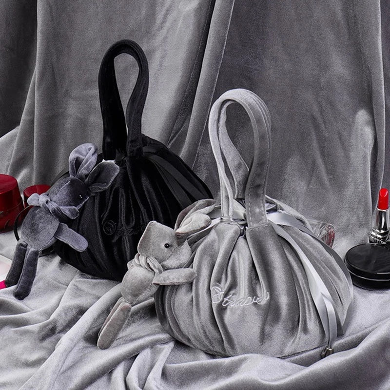 New Cartoon Rabbit Ears Velvet Cosmetic Bag