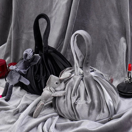 New Cartoon Rabbit Ears Velvet Cosmetic Bag