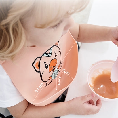 Kids Saliva Waterproof Bibs Silicone Super Soft Food Rice Pockets