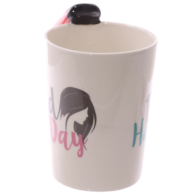 Creative Ceramic Hair Dryer Handle Mug
