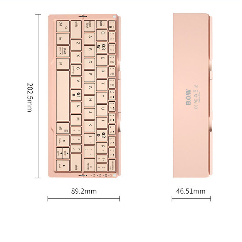Mini Folding Bluetooth Keyboard Wireless Support3 Devices With Stand Keyboard For Phone Tablet