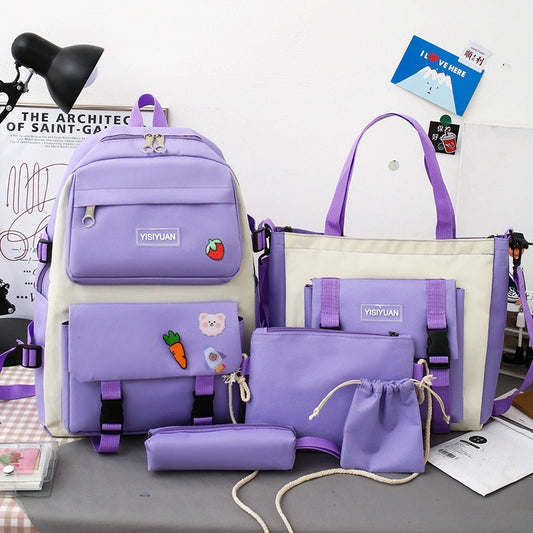 Canvas Women Korean Harajuku 6 Backpack Set Offer
