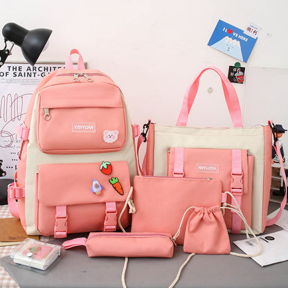 Canvas Women Korean Harajuku 6 Backpack Set Offer
