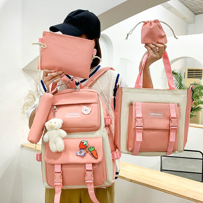 Canvas Women Korean Harajuku 6 Backpack Set Offer