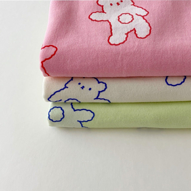 Cute bear short sleeve suit