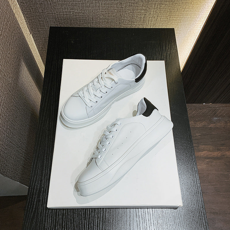 Genuine-Leather White Sneakers for Women