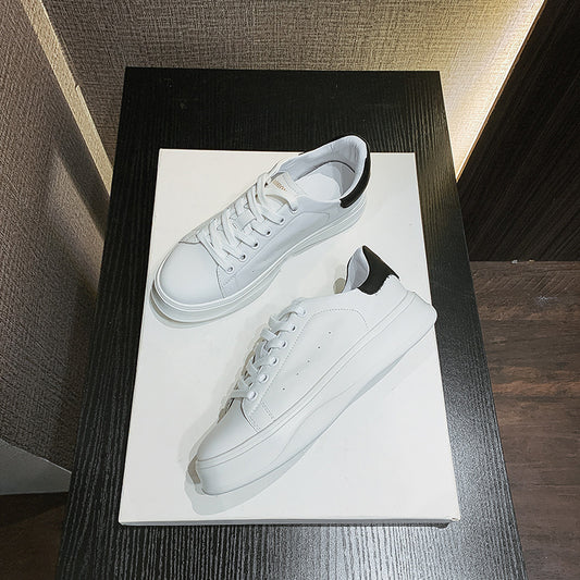 Genuine-Leather White Sneakers for Women