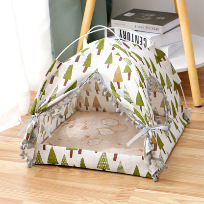 Cat Tent House Enclosed Bed