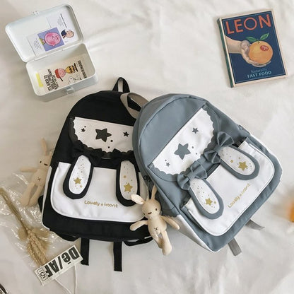 Cute Bunny Ears Bowknot Backpack