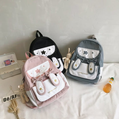 Cute Bunny Ears Bowknot Backpack